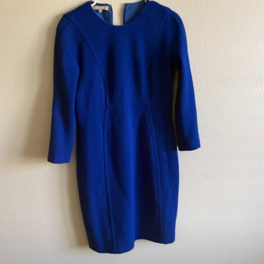 Michael Kors Blue Virgin Wool Knee-Length Dress